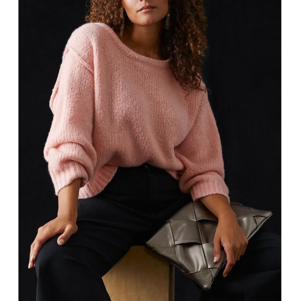NWOT 💗 Anthropologie Maeve Boatneck Sweater Peach Pink - 1X (Plus)